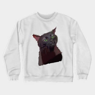 Bored funny meme black cat Crewneck Sweatshirt